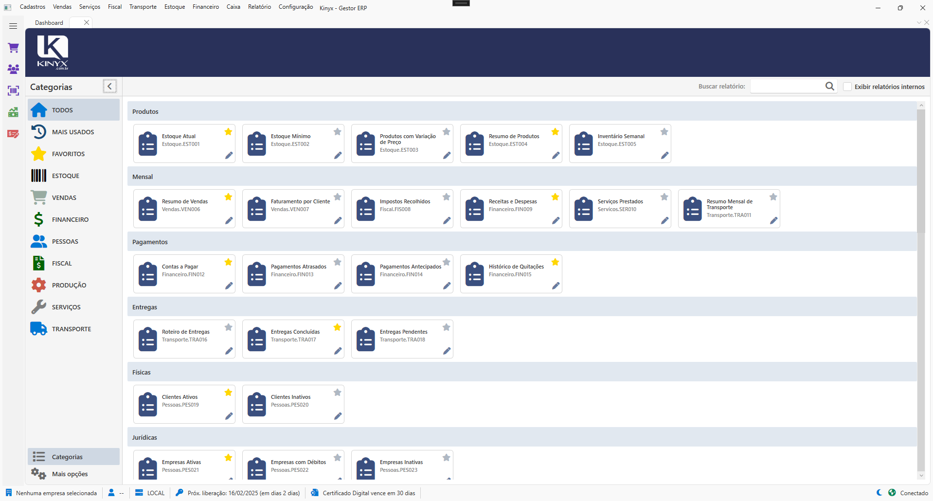 Relatórios Dashboard